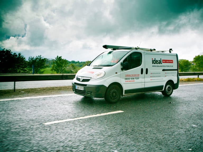 Ideal Heat Solutions van attending an emergency boiler hire job