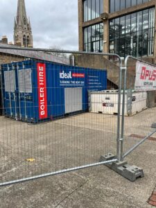 temporary boiler installation at Stoke Newington School and Sixth Form