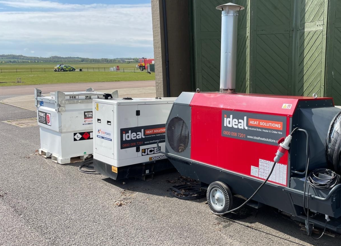 indirect oil fired heater, temporary heating, heater hire UK