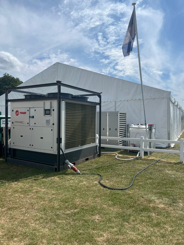 heat pump chiller hire for marquee