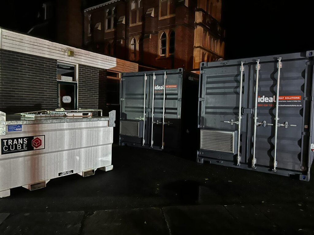 temporary emergency boiler hire for university college