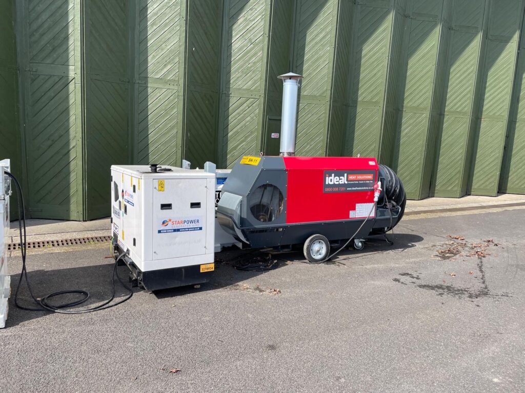 IDF heater hire for warehouse