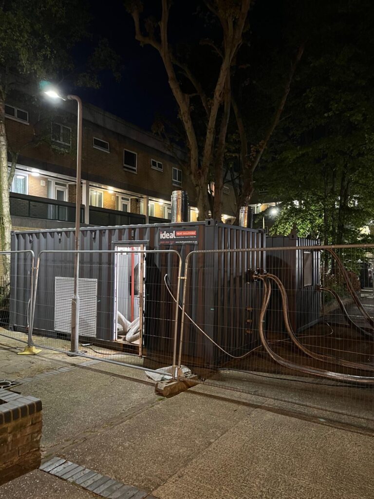 mw gas boilers on district heating for residential housing in london. emergency boiler hire