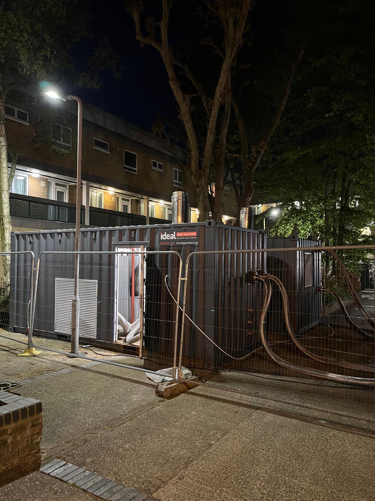 mw gas boilers on district heating for residential housing in london. emergency boiler hire