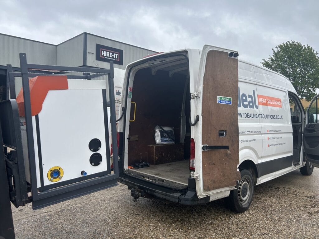 ihs 160 modular gas condensing boiler lifted into van